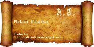 Miksa Bianka névjegykártya